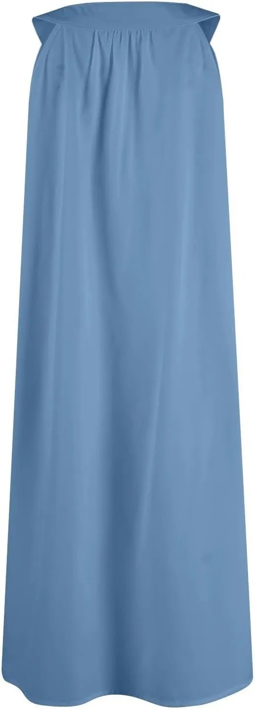 Nightgown for Women Fashion Sleeveless V-Neck Sundress Comfortable Lightweight Sleep Dress Loose Fit Casual A Line Dress
