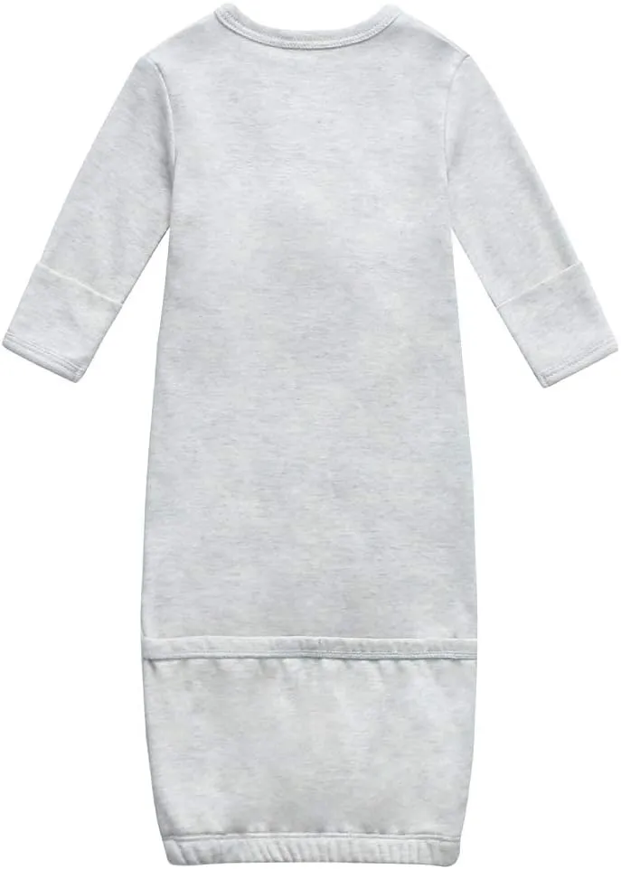 O2 BABY 100% Organic Cotton Kimono Gown with Mittens & Fold-Over Pouch