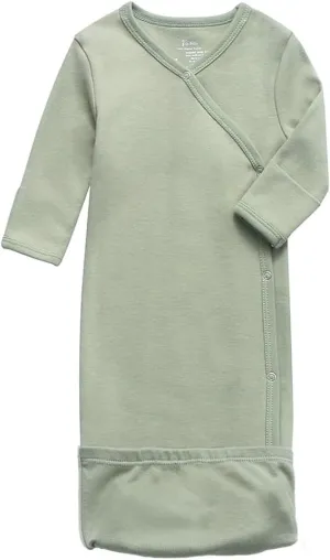 O2 BABY 100% Organic Cotton Kimono Gown with Mittens & Fold-Over Pouch
