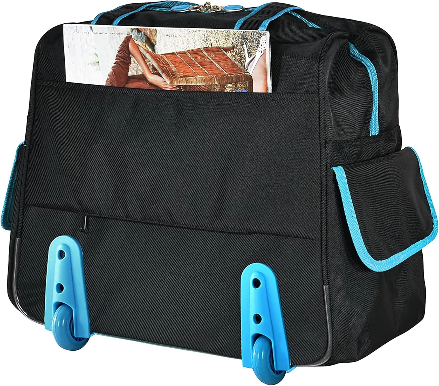 Olympia U.S.A. Deluxe Lightweight Rolling Overnighter Case Overnight Laptop Bag Weekender Travel Carry-On Suitcase Luggage with Wheels and Adjustable Push-Down Handle