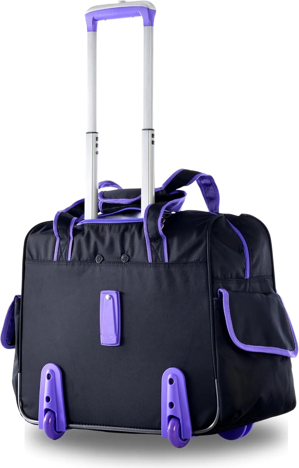 Olympia U.S.A. Deluxe Lightweight Rolling Overnighter Case Overnight Laptop Bag Weekender Travel Carry-On Suitcase Luggage with Wheels and Adjustable Push-Down Handle