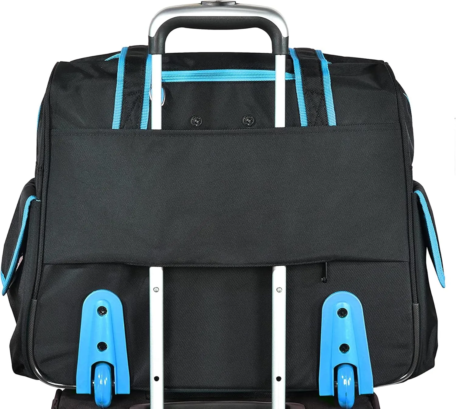 Olympia U.S.A. Deluxe Lightweight Rolling Overnighter Case Overnight Laptop Bag Weekender Travel Carry-On Suitcase Luggage with Wheels and Adjustable Push-Down Handle