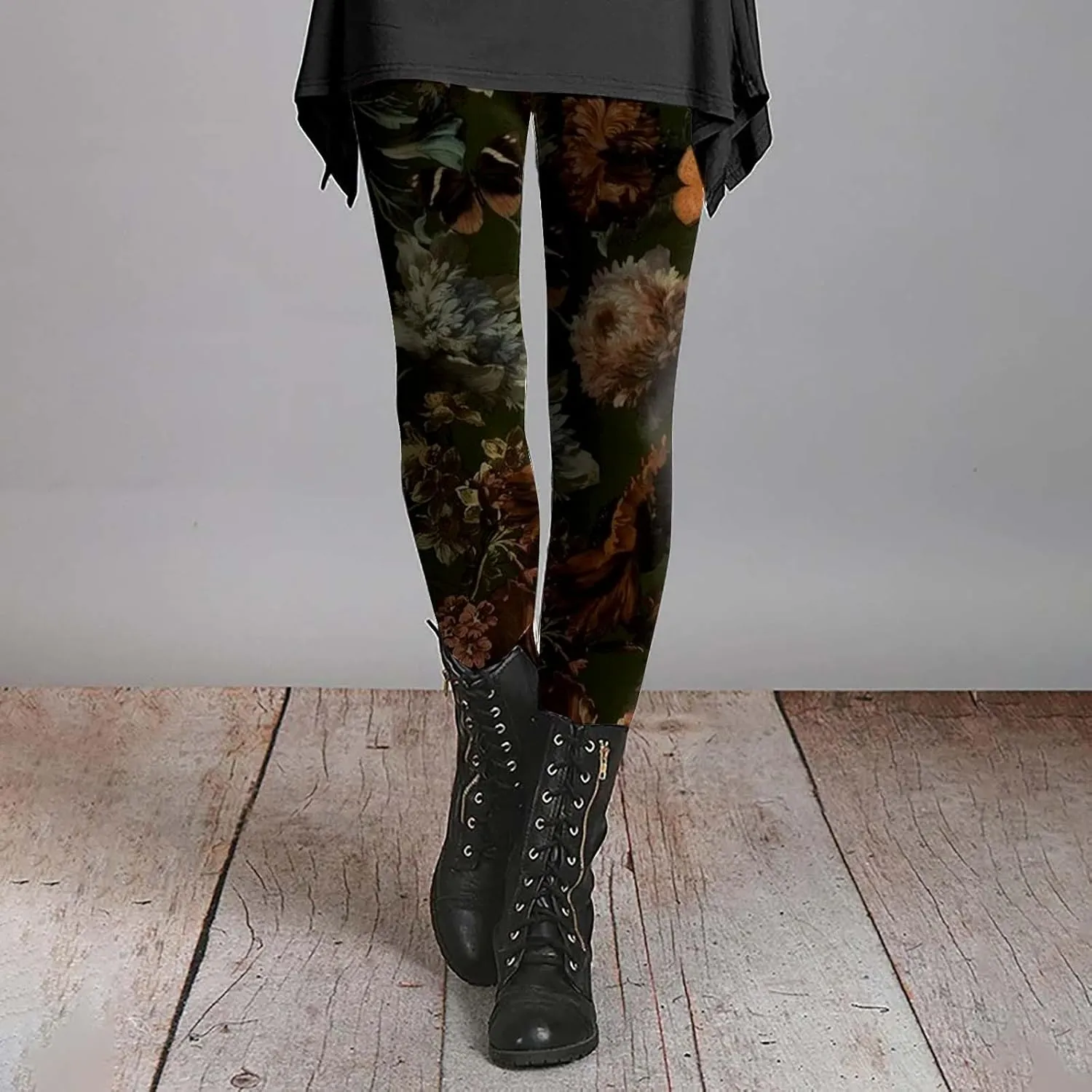 Patterned Cotton Leggings for Women Capri Soft Cotton Leggings High Waisted Women Compression Leggings
