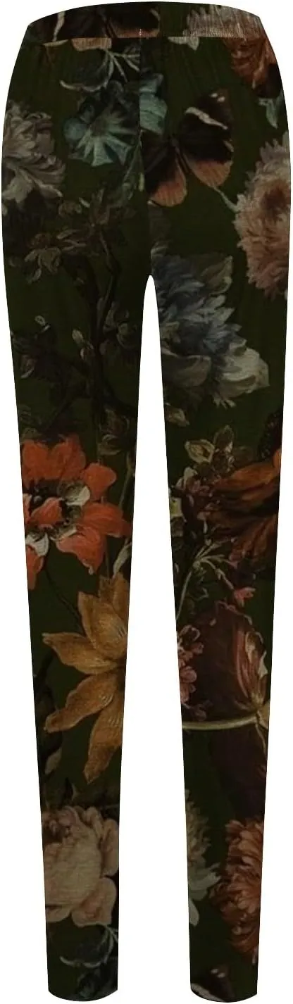 Patterned Cotton Leggings for Women Capri Soft Cotton Leggings High Waisted Women Compression Leggings