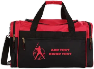 Personalized Sport Deluxe Duffel Bag With Custom Name & Text - Baseball