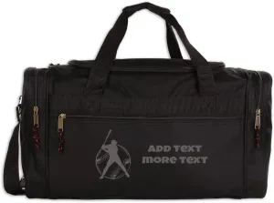 Personalized Sport Deluxe Duffel Bag With Custom Name & Text - Baseball