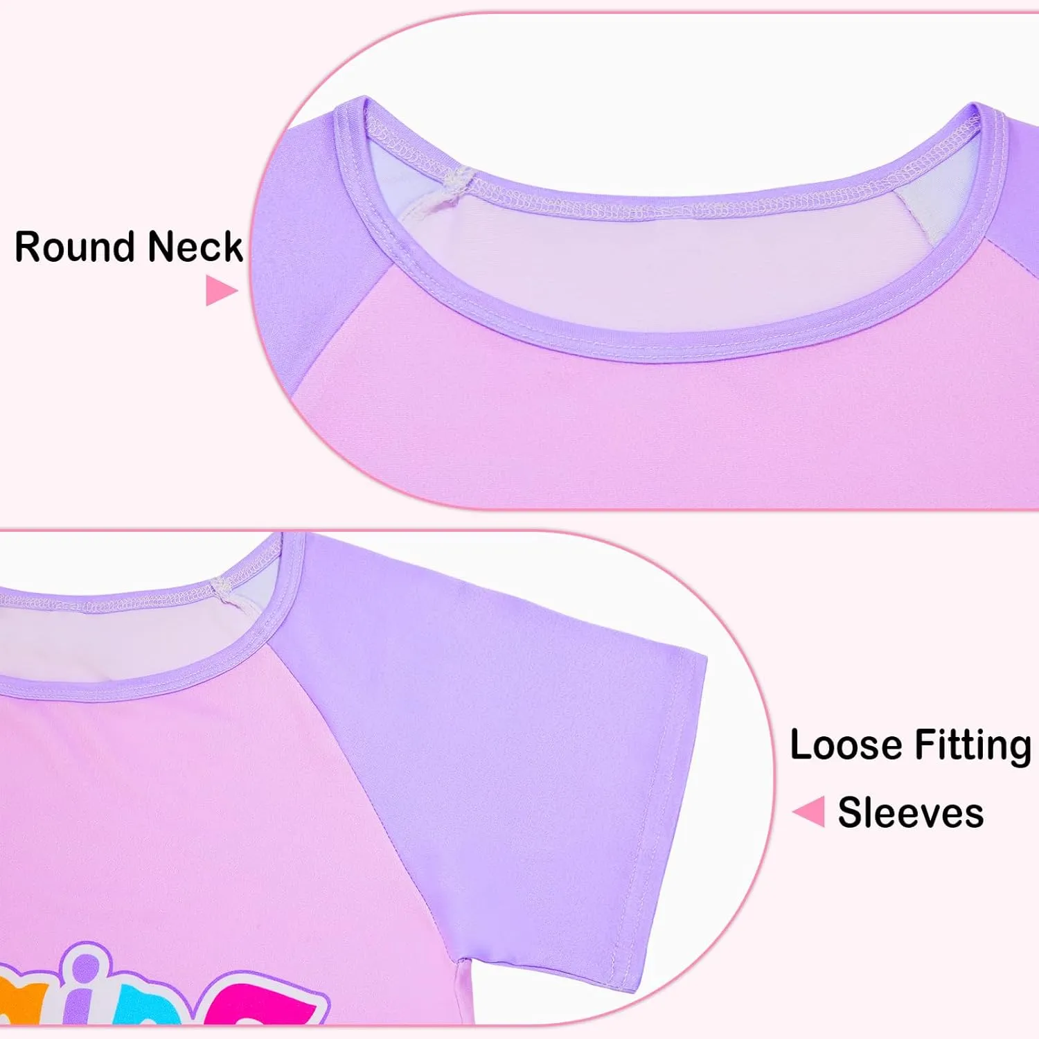 Play Tailor 2Pcs Girls Nightgowns Kids Pajamas Princess Nightgown Dress Sleepwear for Toddler Little Girls