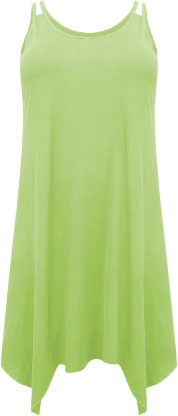 Plus Size Dress for Women Summer Casual Tank Dresses Irregular Hem Sleeveless Loose Fit Sleep Dress