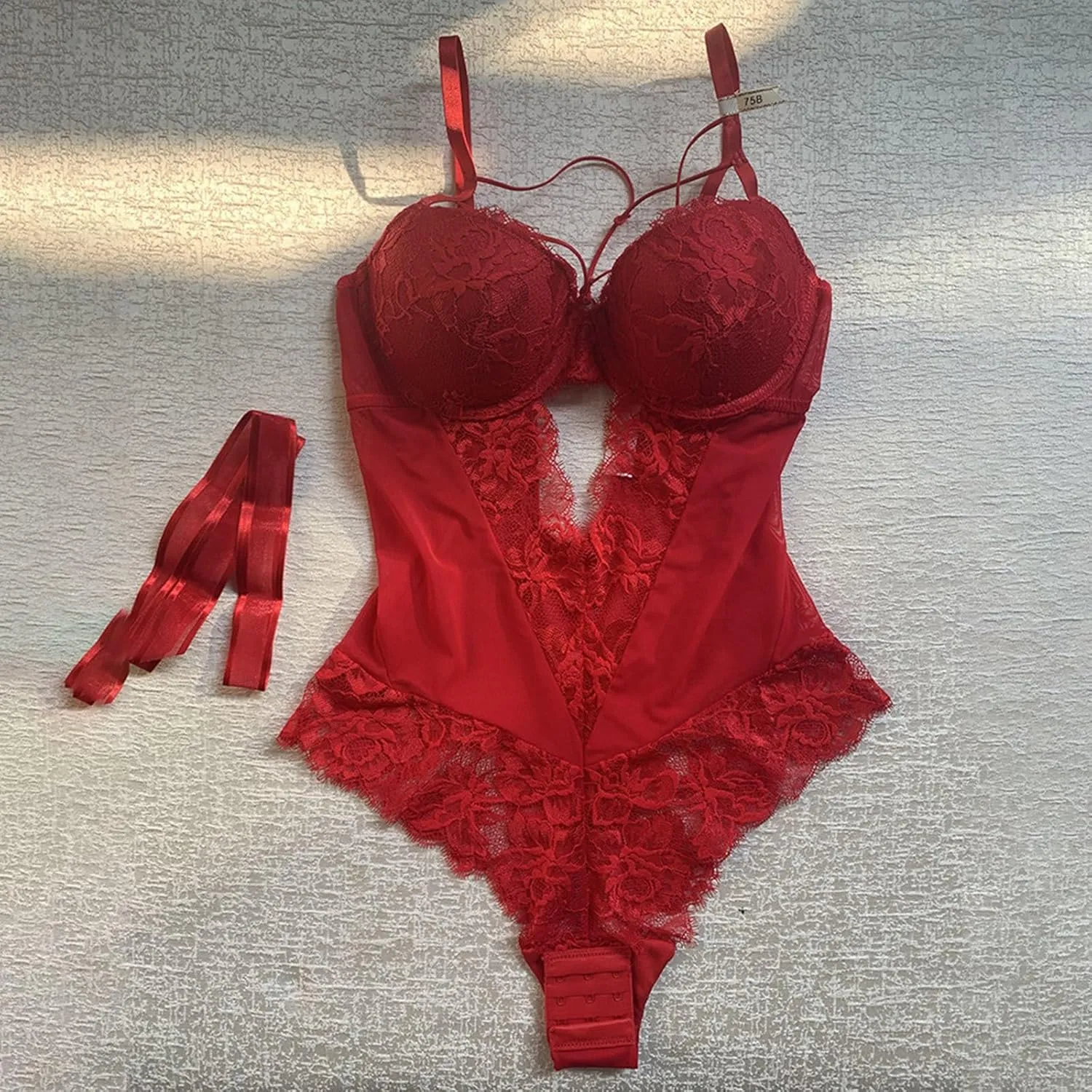 Plus Size Lingerie for Curvy Women Lace Babydoll Nightgown Outfits Underwire Lingerie Drawstring