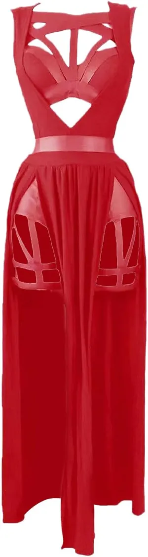 Plus Size Sexy Lingerie for Women Three Piece Dress with Straps Bosom Cushion Skirt Mesh Sheer Nightdress Nightgown