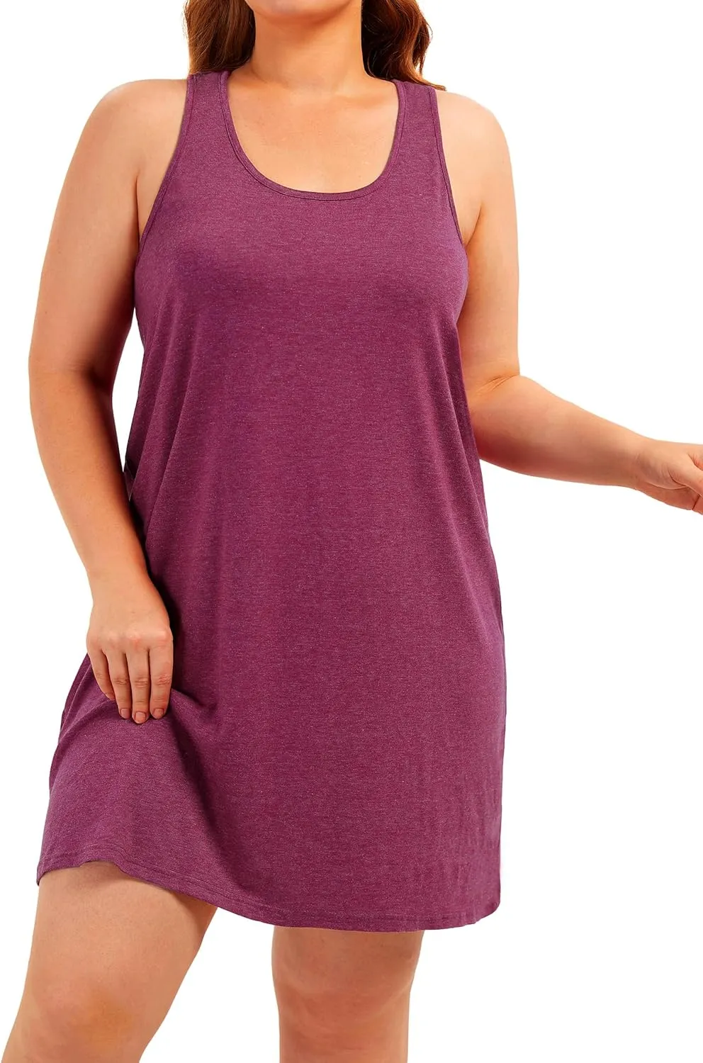 Plus Size Tank Nightgowns Women Sleepwear Racerback Sleeveless Night Gown Dresses Sleep Shirts