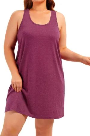 Plus Size Tank Nightgowns Women Sleepwear Racerback Sleeveless Night Gown Dresses Sleep Shirts