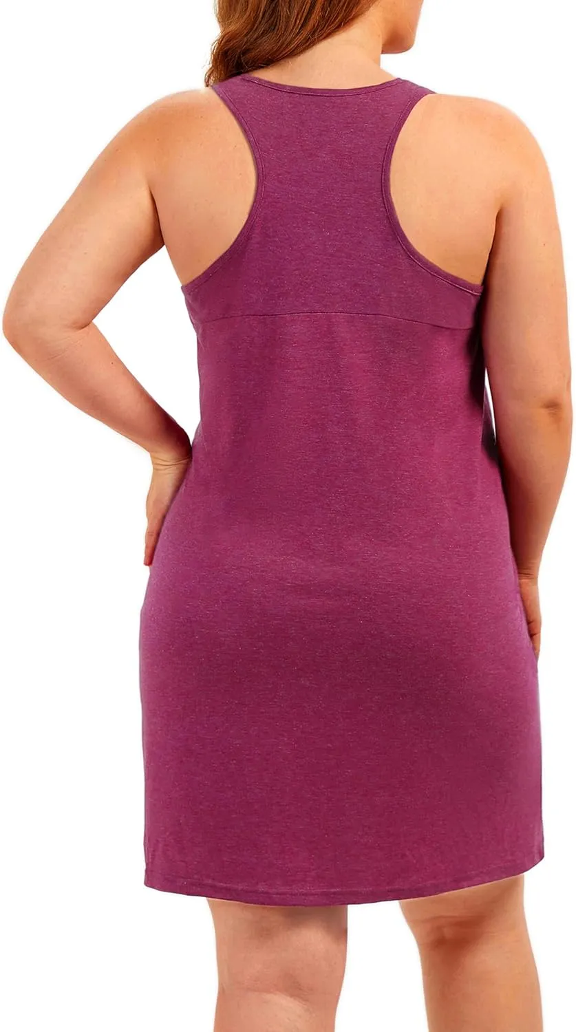 Plus Size Tank Nightgowns Women Sleepwear Racerback Sleeveless Night Gown Dresses Sleep Shirts
