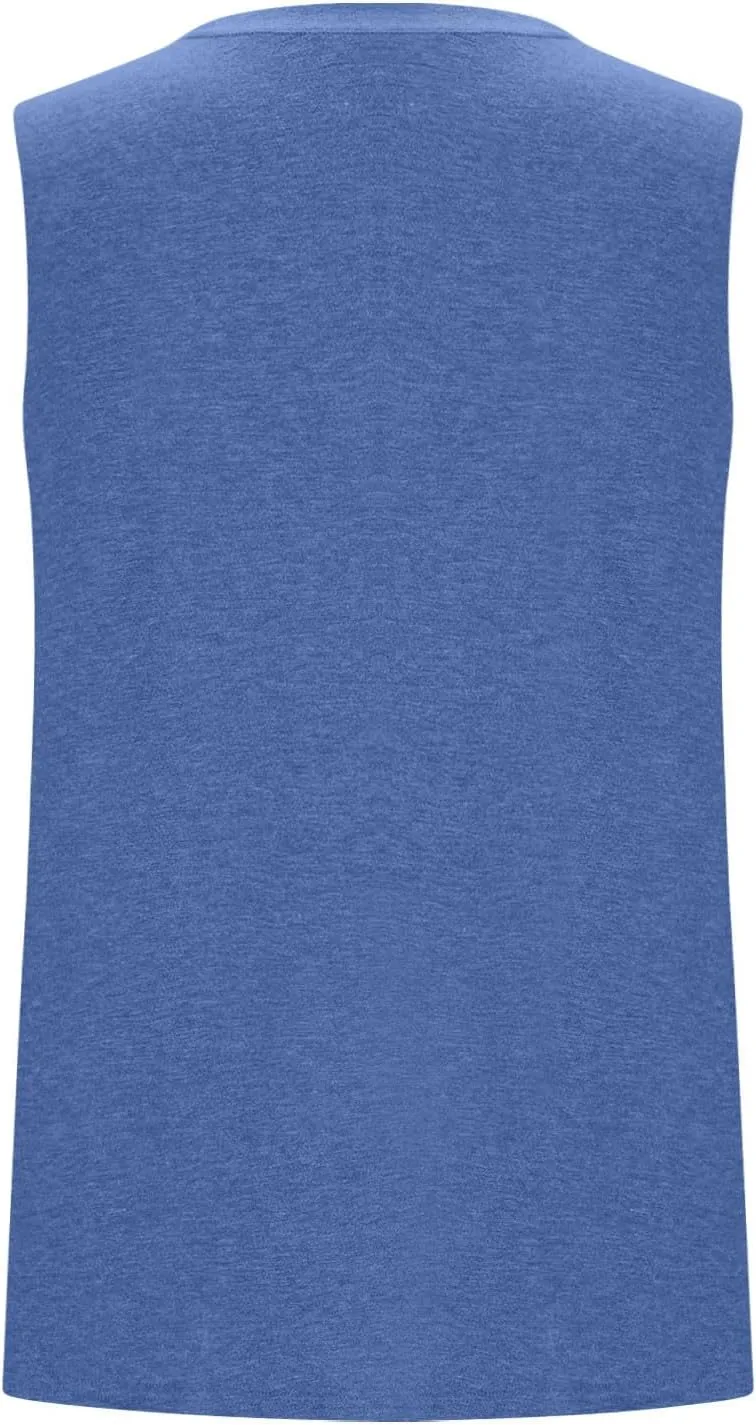 Plus Size Tank Tops for Women Summer Sexy V Neck Sleeveless T-Shirts Casual Loose Basic Tees Shirts with Pockets