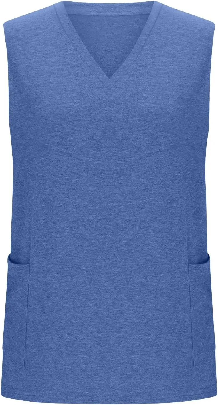 Plus Size Tank Tops for Women Summer Sexy V Neck Sleeveless T-Shirts Casual Loose Basic Tees Shirts with Pockets