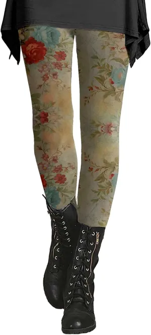 Print Leggings for Women Plus Size Womens Patterned Leggings Work Leggings for Short Women