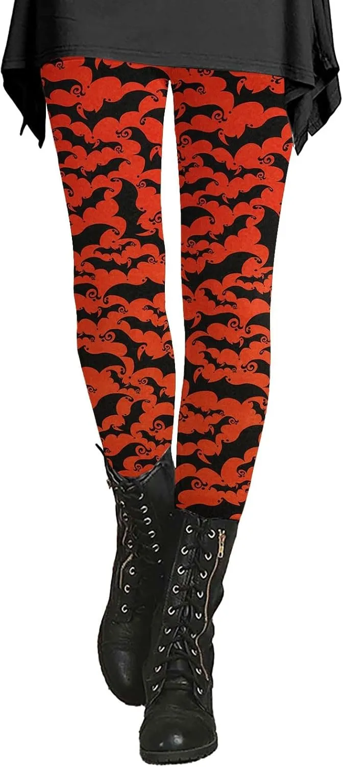 Print Stretchy Leggings Pumpkin Print Printed Sports Yoga Pants Leggings Seasonal Printed Leggings Halloween
