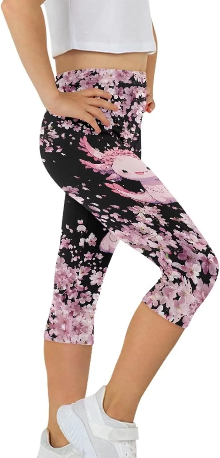 Renewold Girls' Leggings Girls Capri Leggings Yoga Pants Dance Trousers Clothing