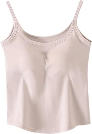 Seamless Sports Bra Cropped Tank Top for Women Spaghetti Straps Workout Tops Ribbed Cami Shirts Undershirt