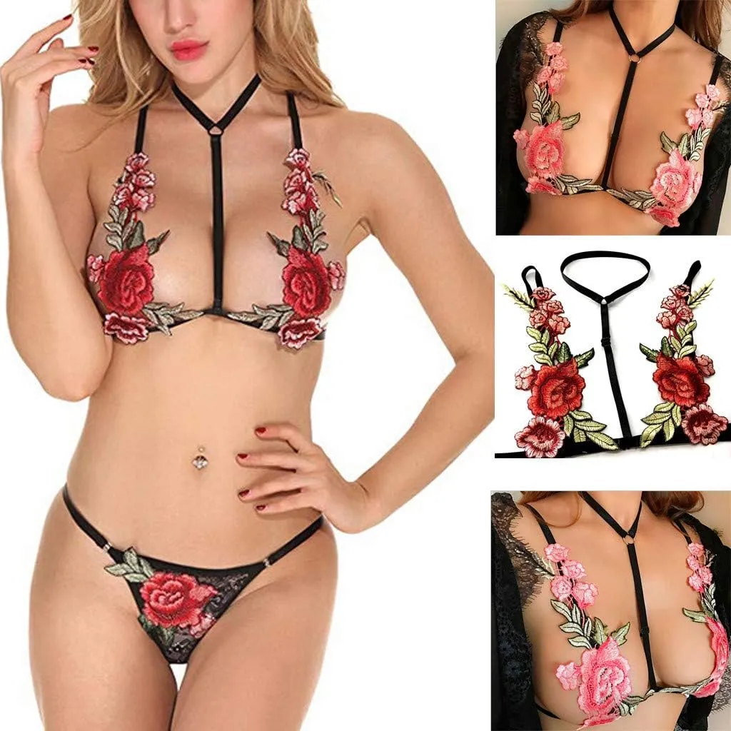 Sexy Lingerie Bodysuit for Women 2023 Plus Set Embroidered Sexy Floral Lace Lingerie Size Underwear Woman