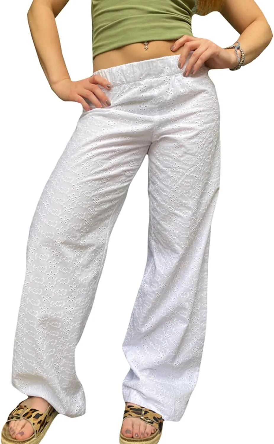 Seyurigaoka Y2K Striped Pajamas Pants for Women Cute Wide Leg Pinstripe Sleep Pj Bottoms Preppy Lounge Pants Trousers