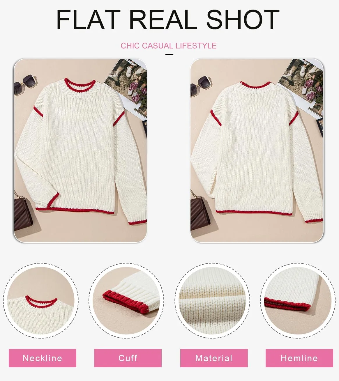 SHEWIN Womens Sweaters Crewneck Long Sleeve Knit Pullover Sweater Casual Fall Tops for Women 2024