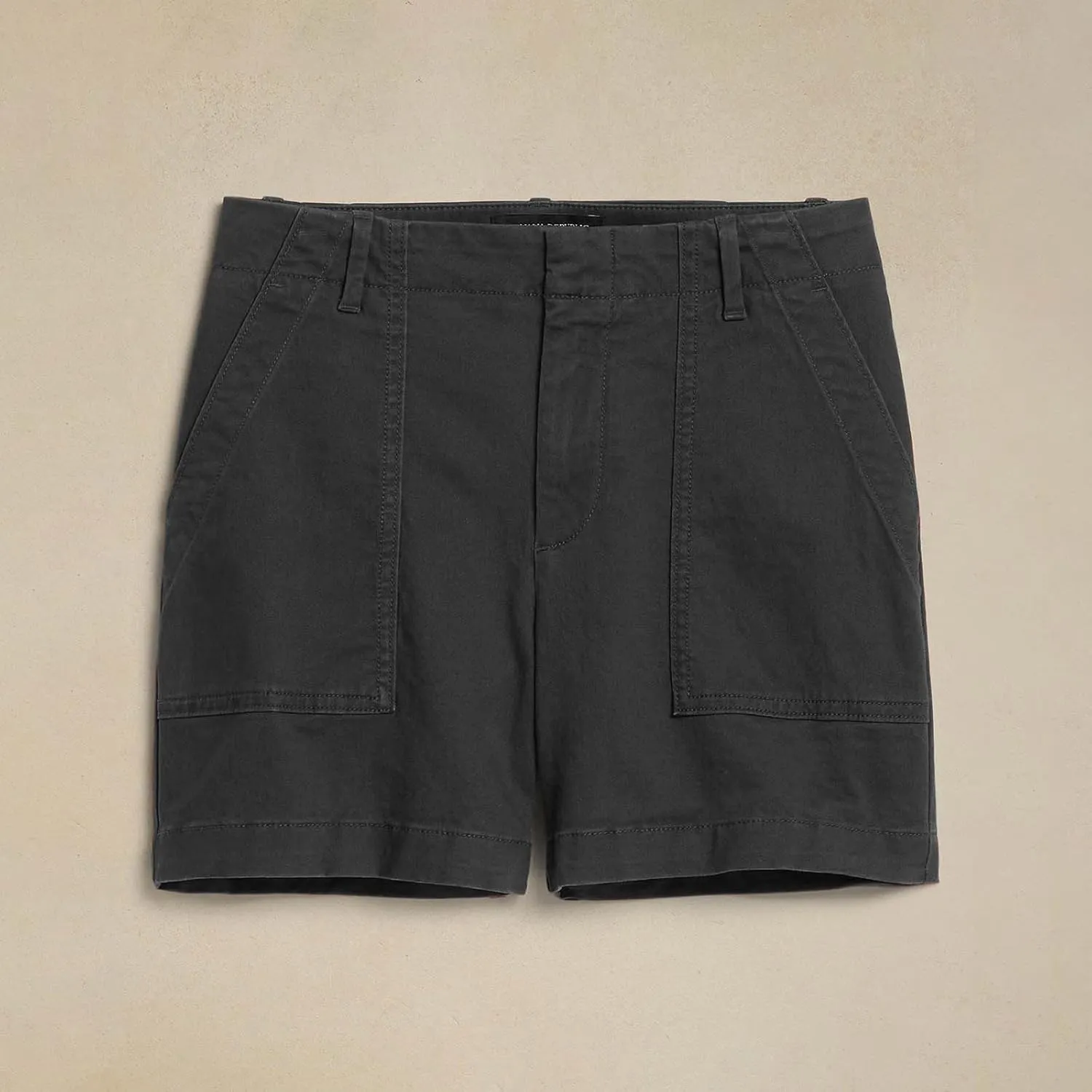 Stretch Chino Shorts for Women Summer Casual Elastic Waist Baggy Jean Shorts Pull On Twill Short Pants with Pockets