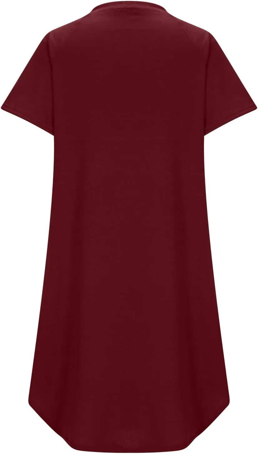 Summer Dresses for Women 2025,Button Down Shift Dresses Beach Vacation Fashion Sun Dresses Short Sleeve midi Dresses