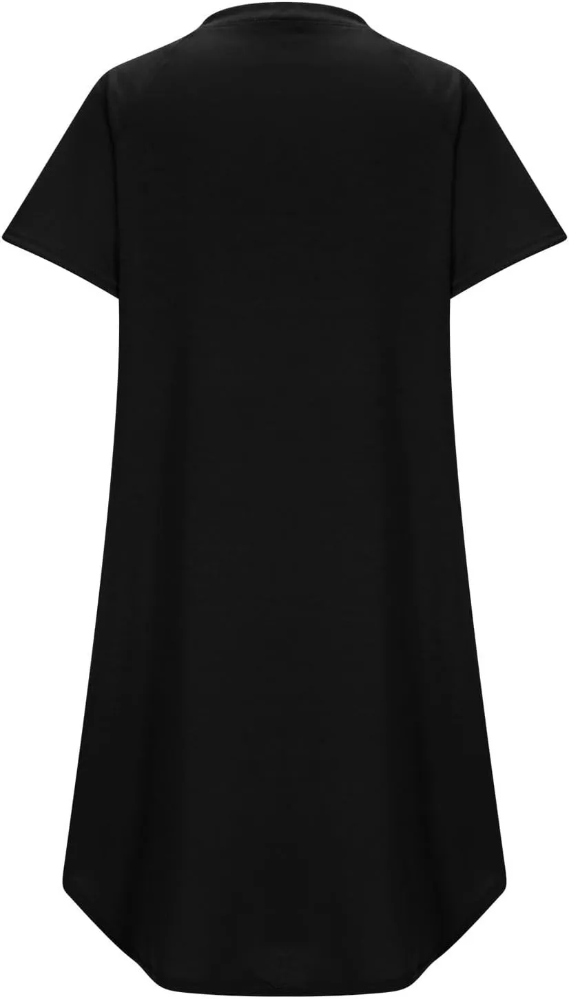 Summer Dresses for Women 2025,Button Down Shift Dresses Beach Vacation Fashion Sun Dresses Short Sleeve midi Dresses