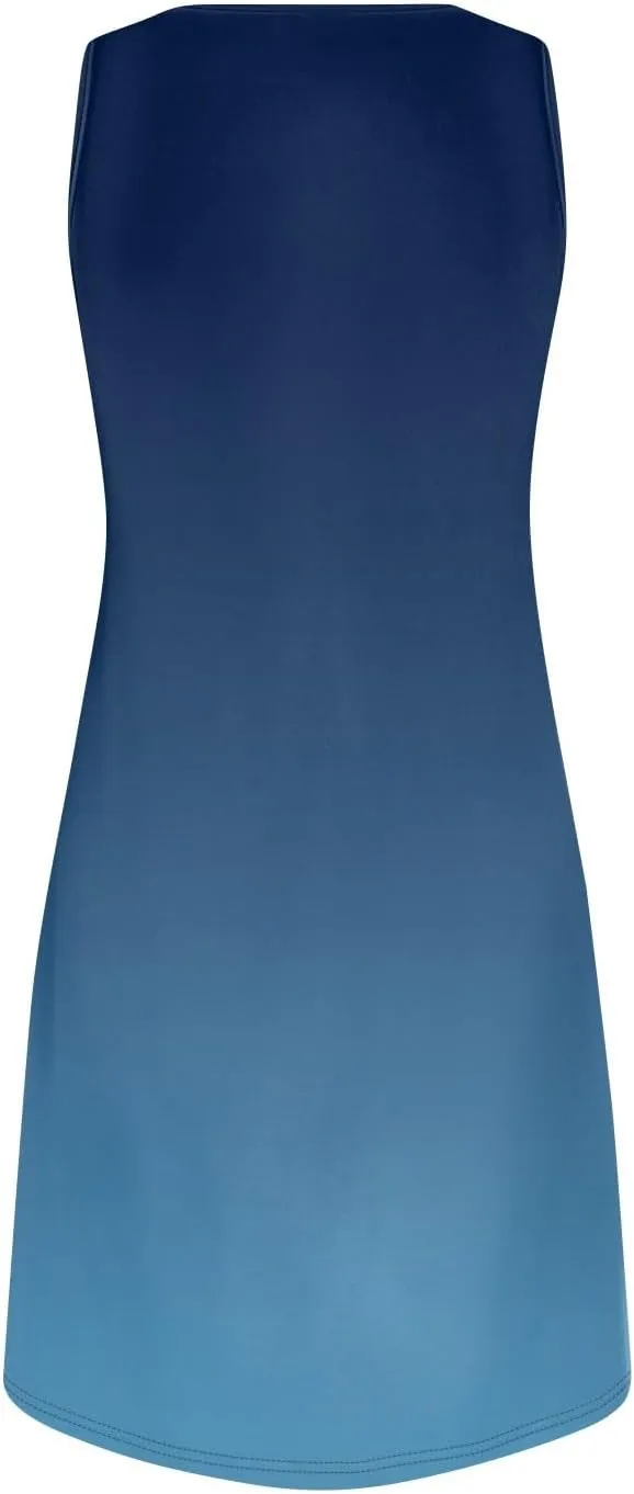Summer Dresses for Women V Neck Sundresses Casual Beach Tank Dress Printed T Shirt Dresses Loose Sleeveless Sleep Dress