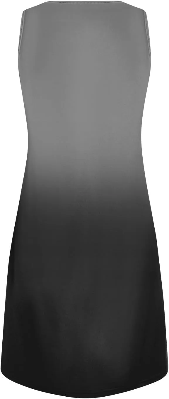 Summer Dresses for Women V Neck Sundresses Casual Beach Tank Dress Printed T Shirt Dresses Loose Sleeveless Sleep Dress