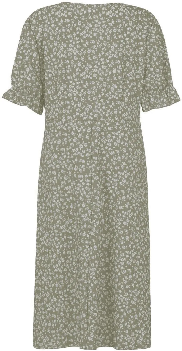 Summer Dresses Women Puff Sleeve Wrap Midi Dresses for Women Summer Womens Dresses Casual