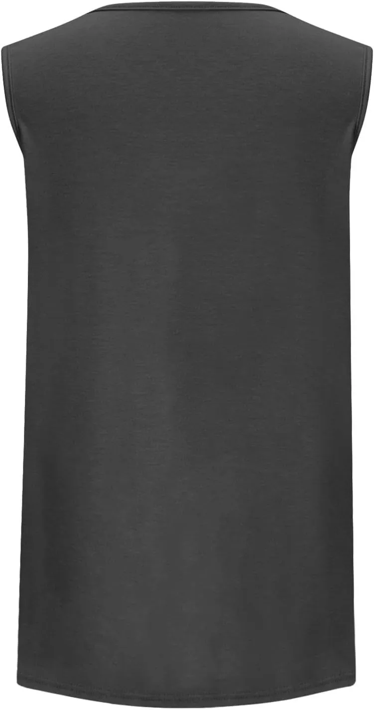 Summer Tank Top for Women Loose Sleeveless Shirts V Neck Pleated Front Ruched Tunic Basic Layer Tees with Curved Hem