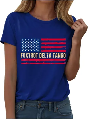 Summer Tops for Women 2025 Trendy Short Sleeve Tshirt Crew Neck Floral Print Causal Blouses Ladies Tops