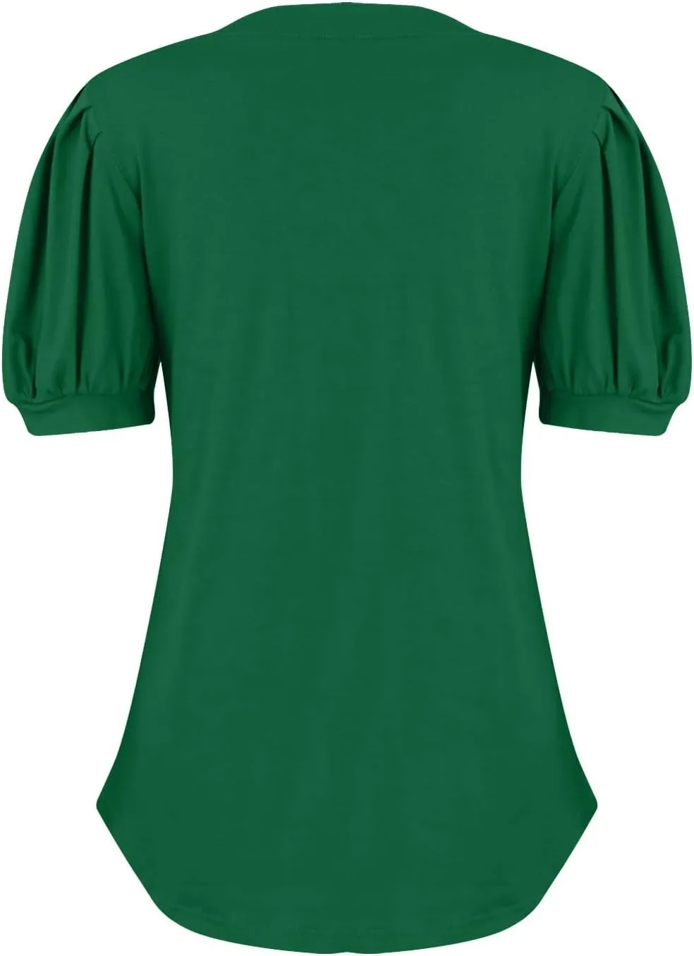 Summer Tops for Women Puff Short Sleeve Tops Dressy Casual V-Neck T-Shirts Cute Blouse for Work
