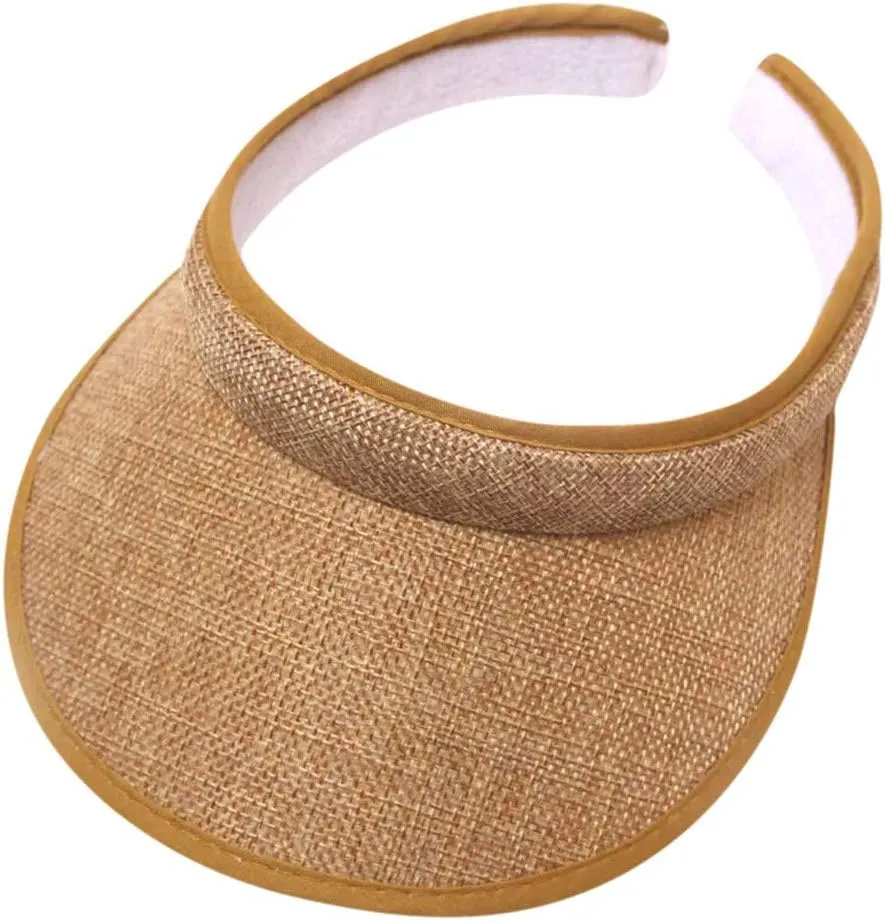 Summer Visor for Women Solid Adjustable Empty Top Baseball Cap Beach Travel Sports Ponytail Sun Hats