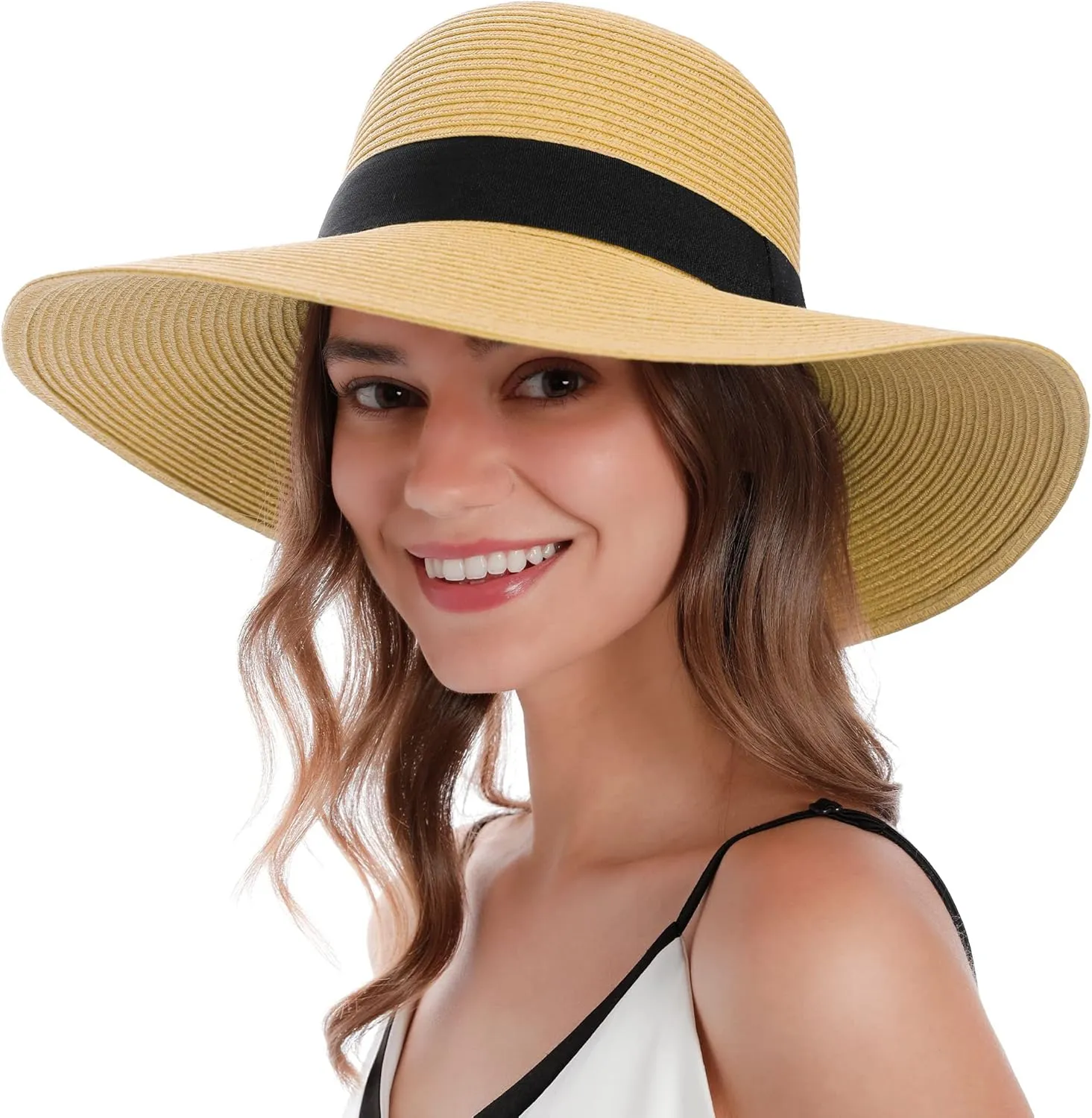 Sun Hats for Women Uv Protection Wide Brim Straw Hat Women Beach Hats Summer Foldable Floppy Travel Beach Hats for Women