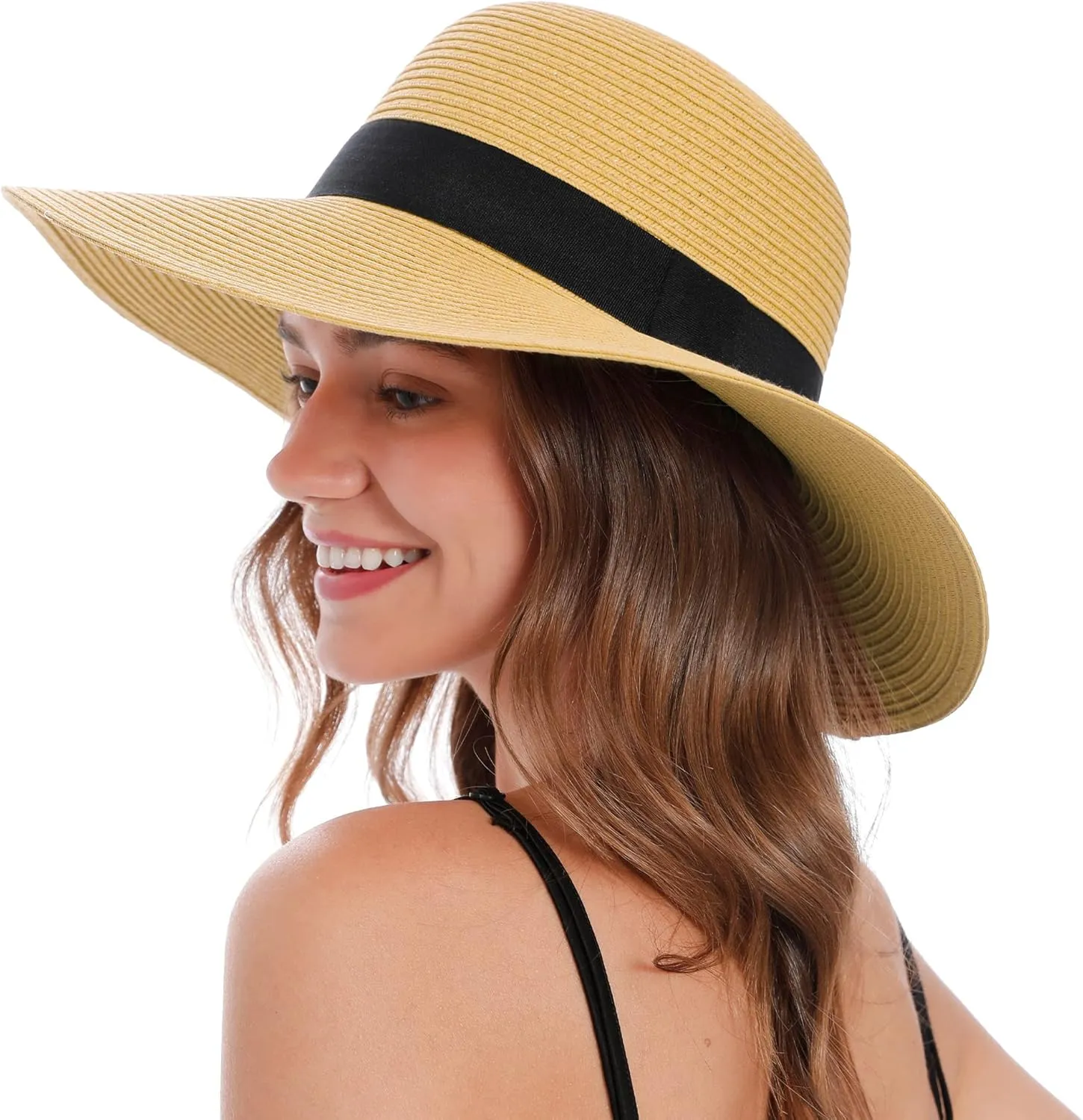 Sun Hats for Women Uv Protection Wide Brim Straw Hat Women Beach Hats Summer Foldable Floppy Travel Beach Hats for Women