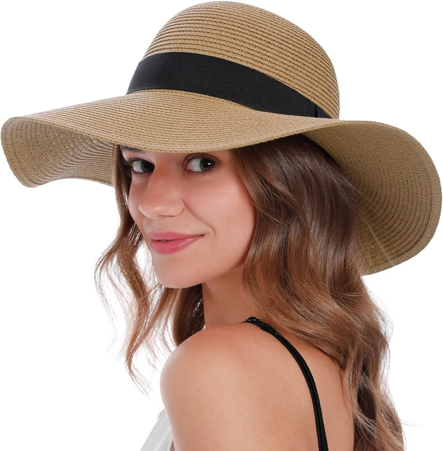 Sun Hats for Women Uv Protection Wide Brim Straw Hat Women Beach Hats Summer Foldable Floppy Travel Beach Hats for Women