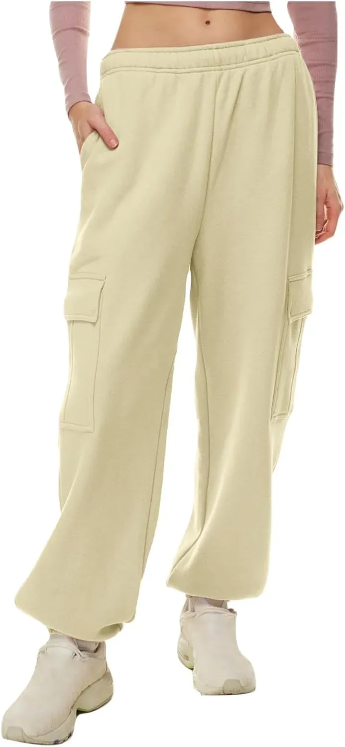 Sweatpants for Women-Womens Joggers with Pockets High Waist Lounge Trousers Baggy Cargo Pants for Yoga Workout Running