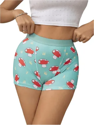 SweatyRocks Women's Cute Graphic Boyshorts High Waisted Boxer Brief Panties Sleep Underwear
