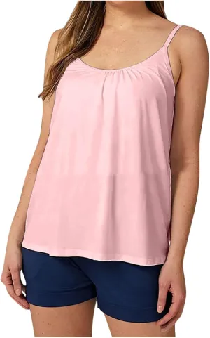 Tank Top with Built in Bra for Women Spaghetti Strap Quick Dry Plus Size Yoga Shirts Basic Layer Padded Bra Tank Top