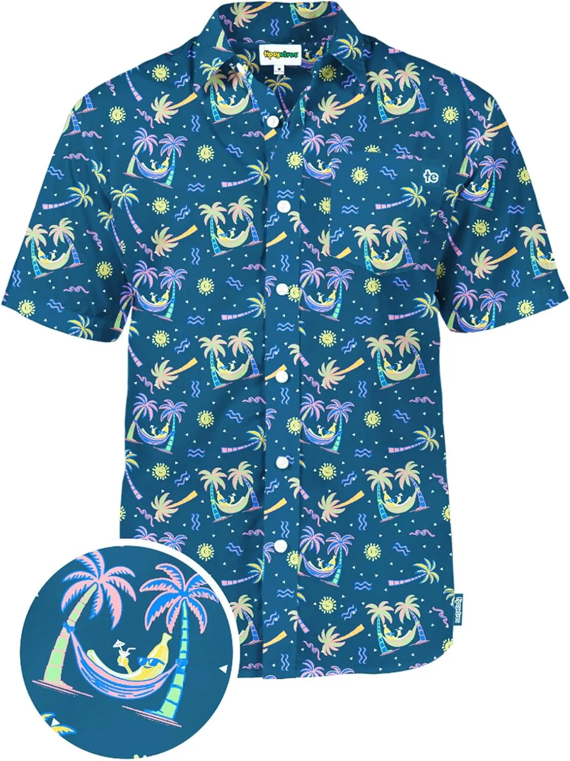 Tipsy Elves Hawaiian Shirts for Men - Men’s Casual Beach Summer Shirts - Stretch Fabric with Modern Fit