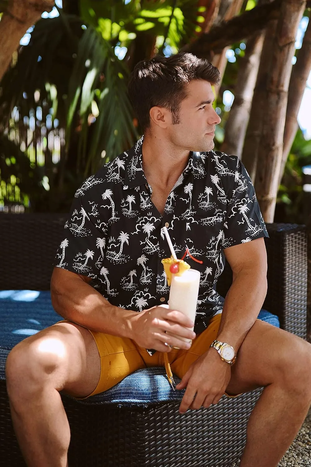 Tipsy Elves Hawaiian Shirts for Men - Men’s Casual Beach Summer Shirts - Stretch Fabric with Modern Fit
