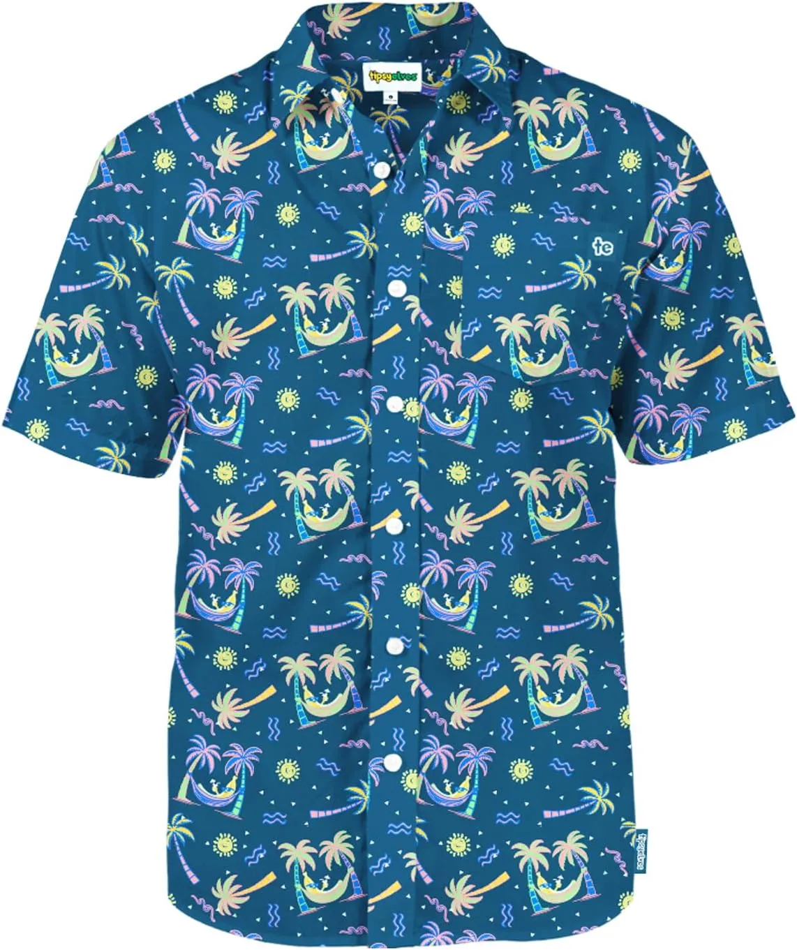 Tipsy Elves Hawaiian Shirts for Men - Men’s Casual Beach Summer Shirts - Stretch Fabric with Modern Fit