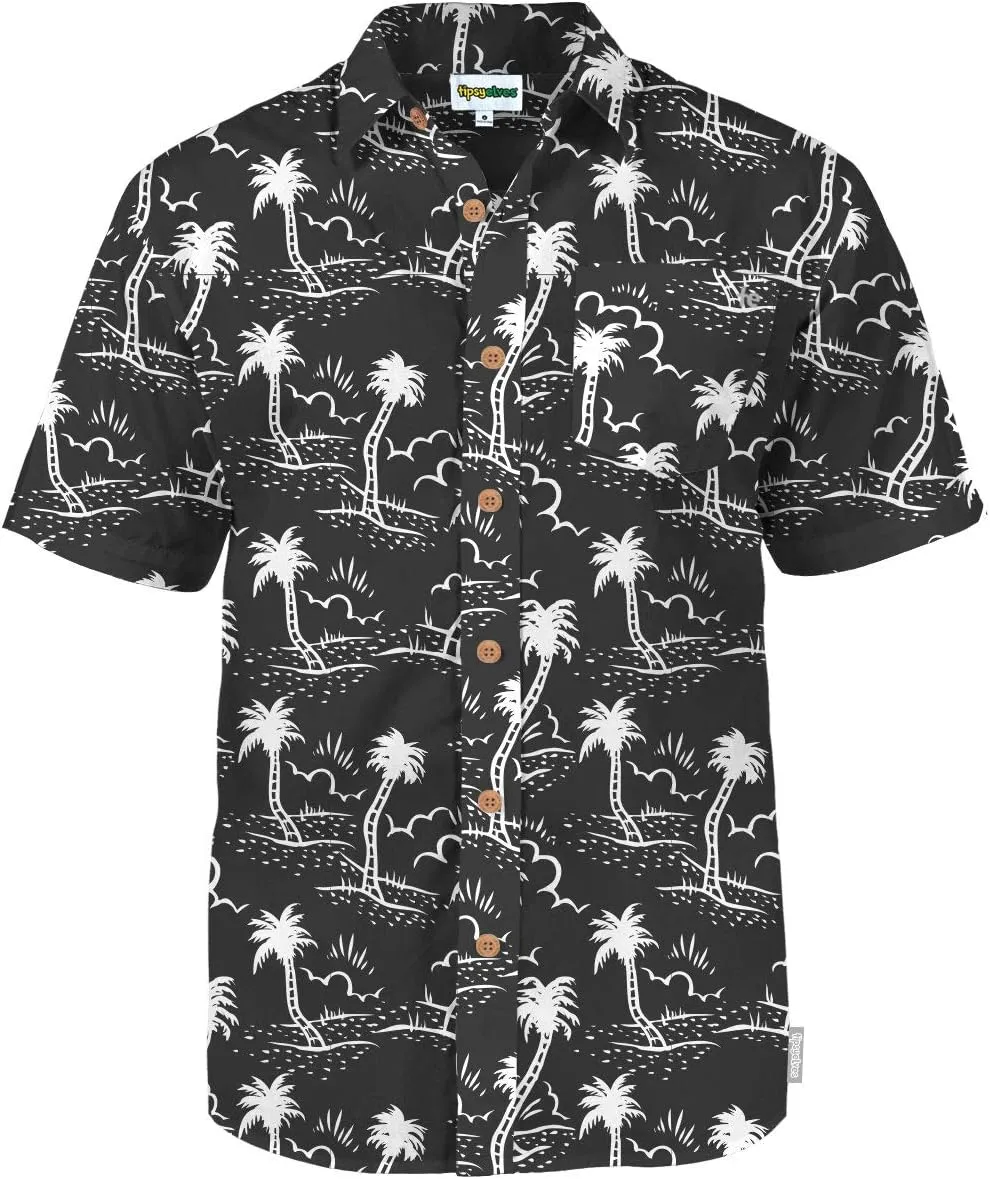 Tipsy Elves Hawaiian Shirts for Men - Men’s Casual Beach Summer Shirts - Stretch Fabric with Modern Fit