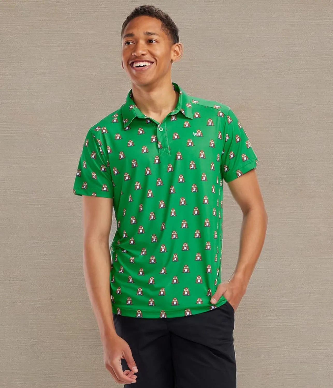 Tipsy Elves Men's Athletic Fit Golf Polo Shirt - Performance Golf Shirt for Men w/ 4-Way Stretch Moisture Wicking Fabric