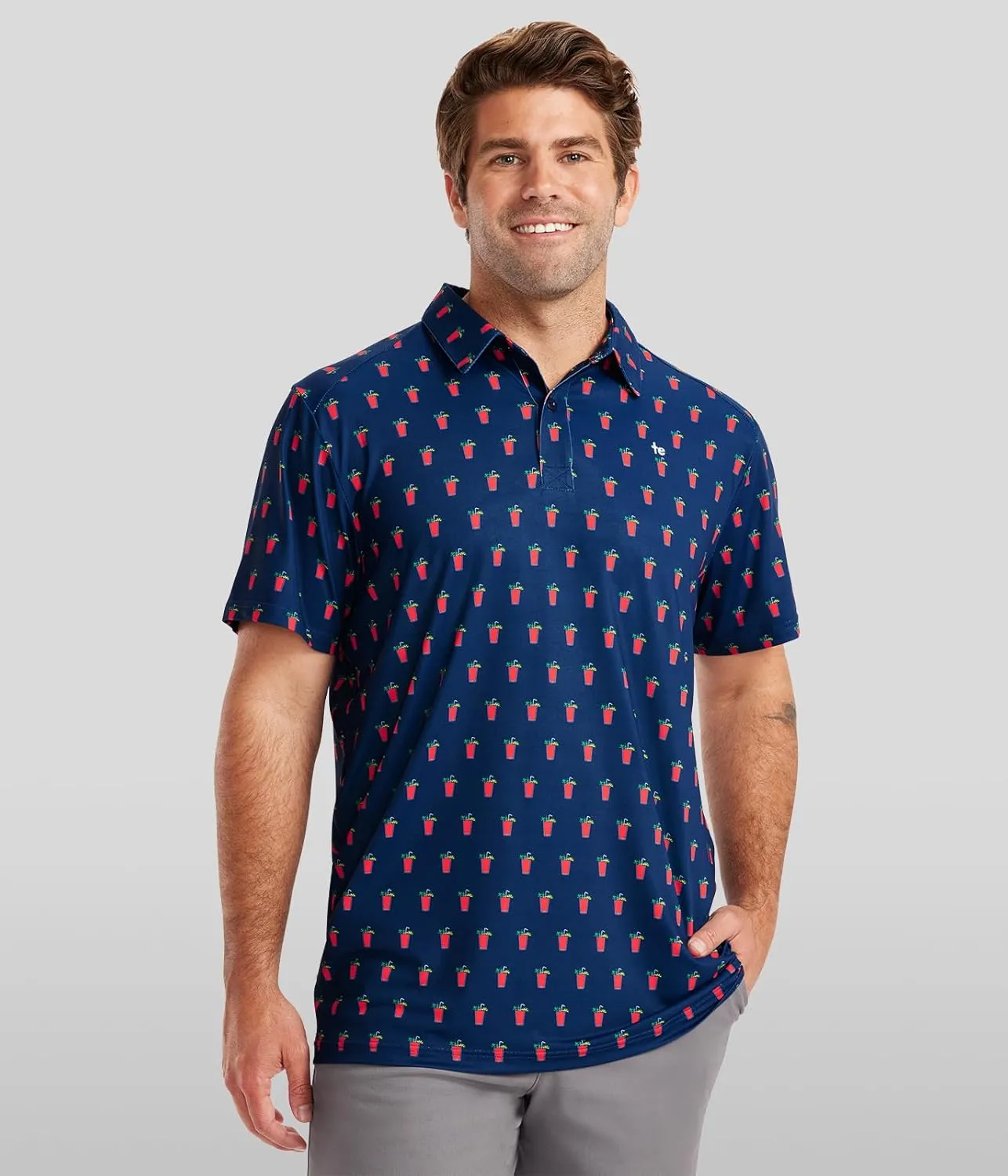 Tipsy Elves Men's Athletic Fit Golf Polo Shirt - Performance Golf Shirt for Men w/ 4-Way Stretch Moisture Wicking Fabric