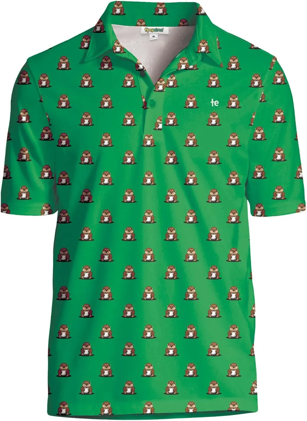 Tipsy Elves Men's Athletic Fit Golf Polo Shirt - Performance Golf Shirt for Men w/ 4-Way Stretch Moisture Wicking Fabric