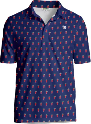 Tipsy Elves Men's Athletic Fit Golf Polo Shirt - Performance Golf Shirt for Men w/ 4-Way Stretch Moisture Wicking Fabric